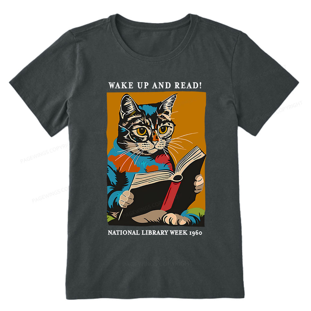 Pagewings Cat Reading Poster Unisex Classic T-shirt