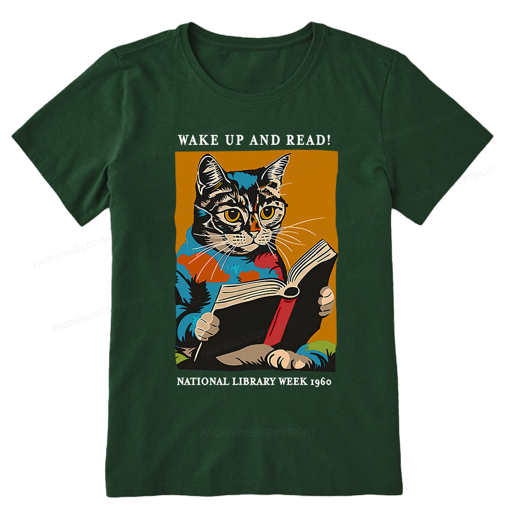 Pagewings Cat Reading Poster Unisex Classic T-shirt