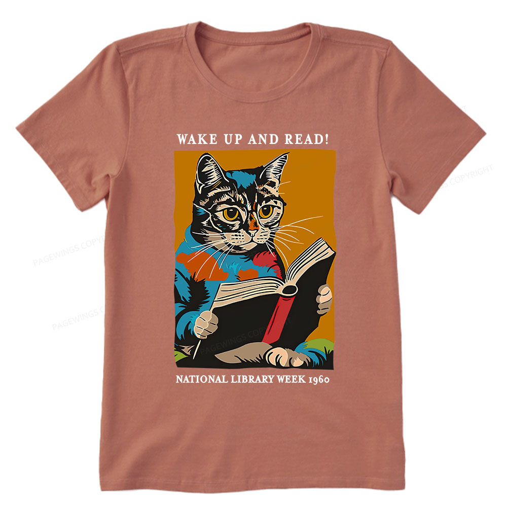 Pagewings Cat Reading Poster Unisex Classic T-shirt