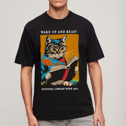 Pagewings Cat Reading Poster Unisex Classic T-shirt