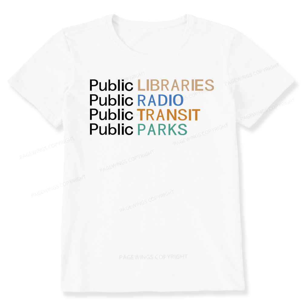Pagewings Public Libraries Radio Transit Parks Unisex Classic T-shirt