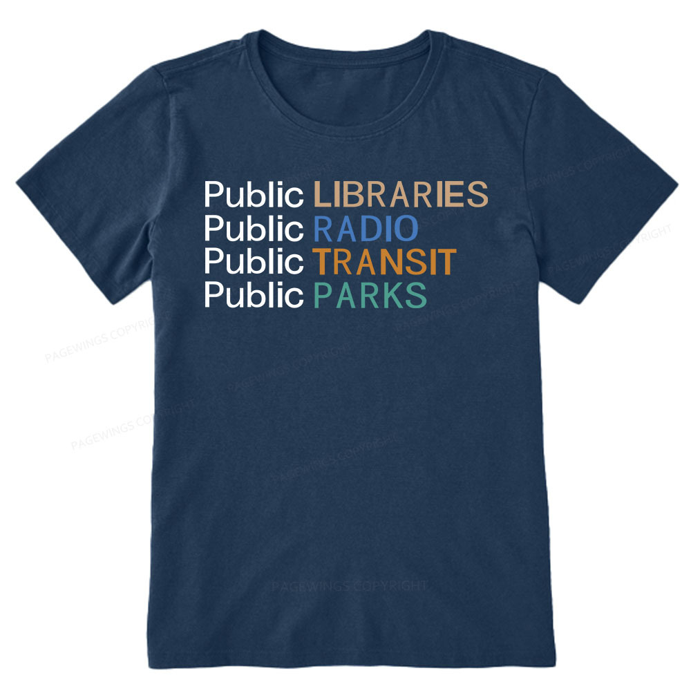 Pagewings Public Libraries Radio Transit Parks Unisex Classic T-shirt