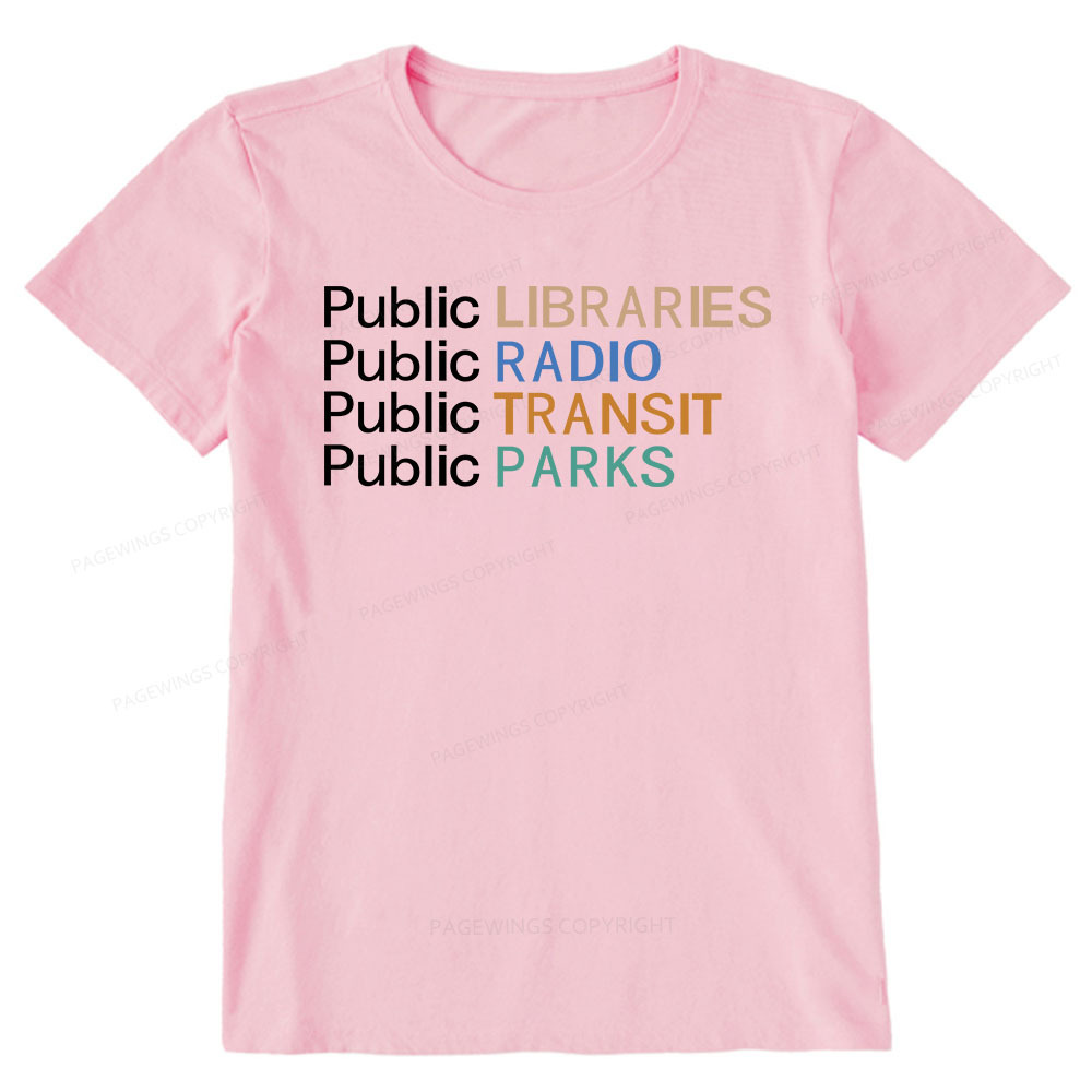 Pagewings Public Libraries Radio Transit Parks Unisex Classic T-shirt