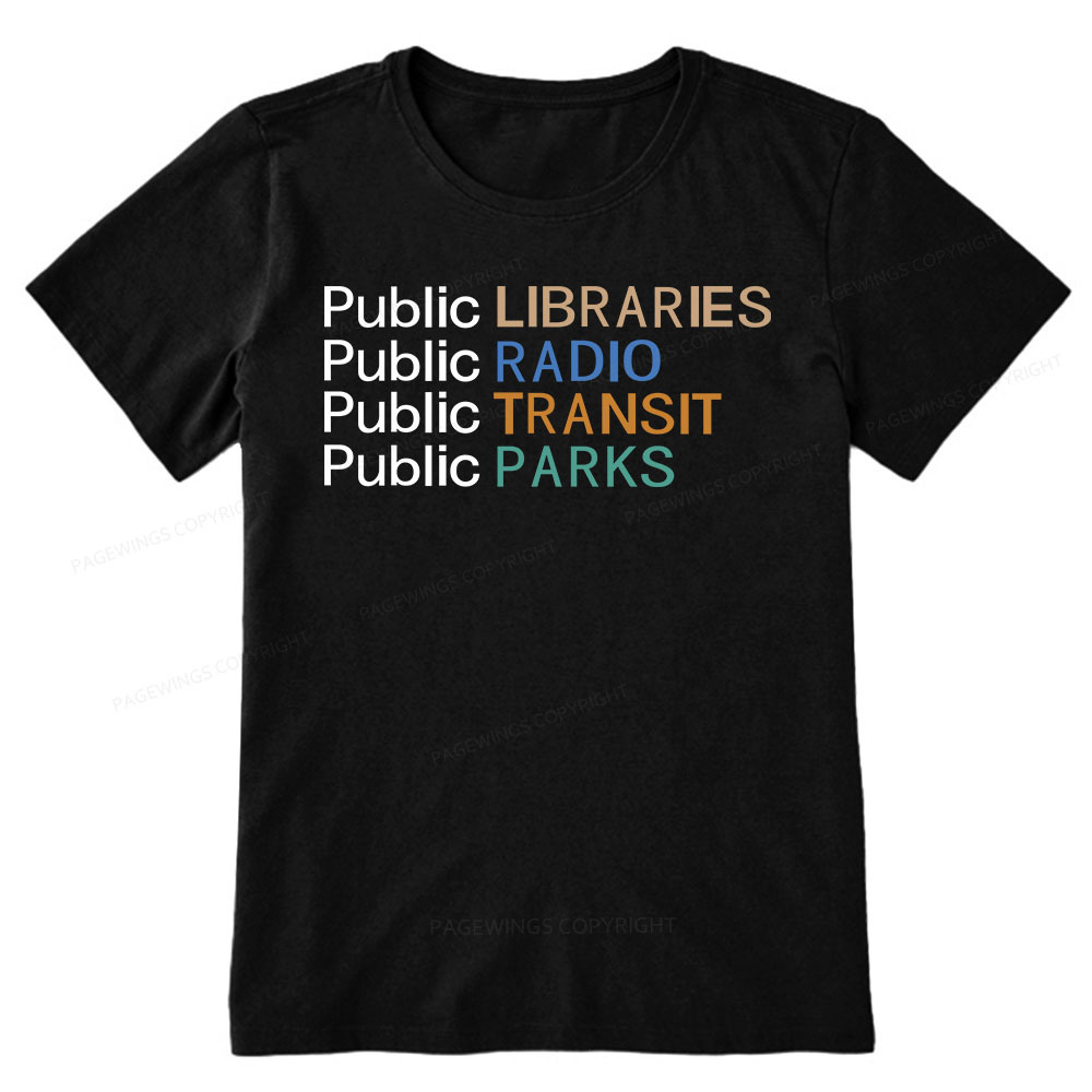 Pagewings Public Libraries Radio Transit Parks Unisex Classic T-shirt