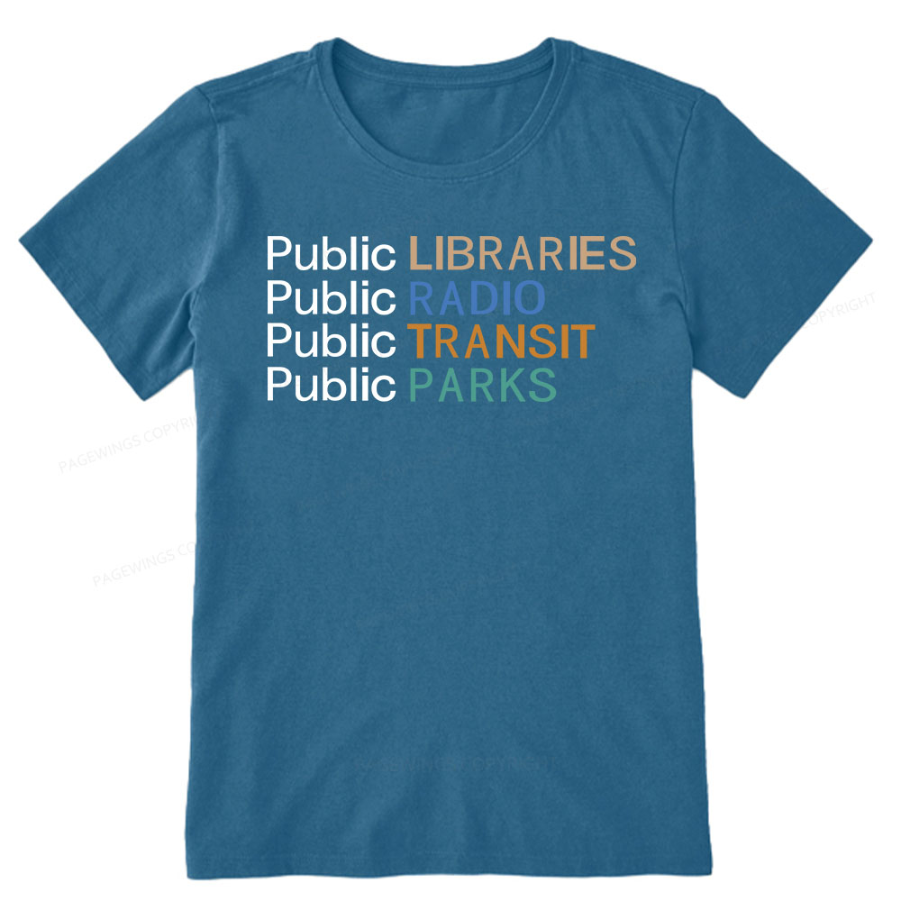 Pagewings Public Libraries Radio Transit Parks Unisex Classic T-shirt