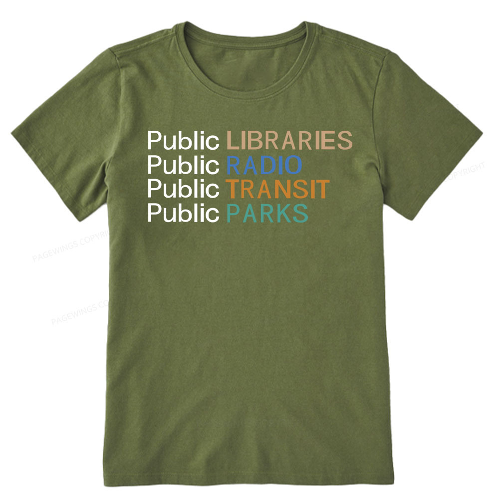 Pagewings Public Libraries Radio Transit Parks Unisex Classic T-shirt