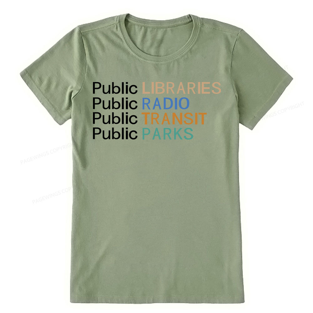 Pagewings Public Libraries Radio Transit Parks Unisex Classic T-shirt