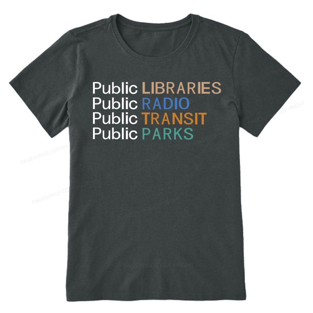 Pagewings Public Libraries Radio Transit Parks Unisex Classic T-shirt