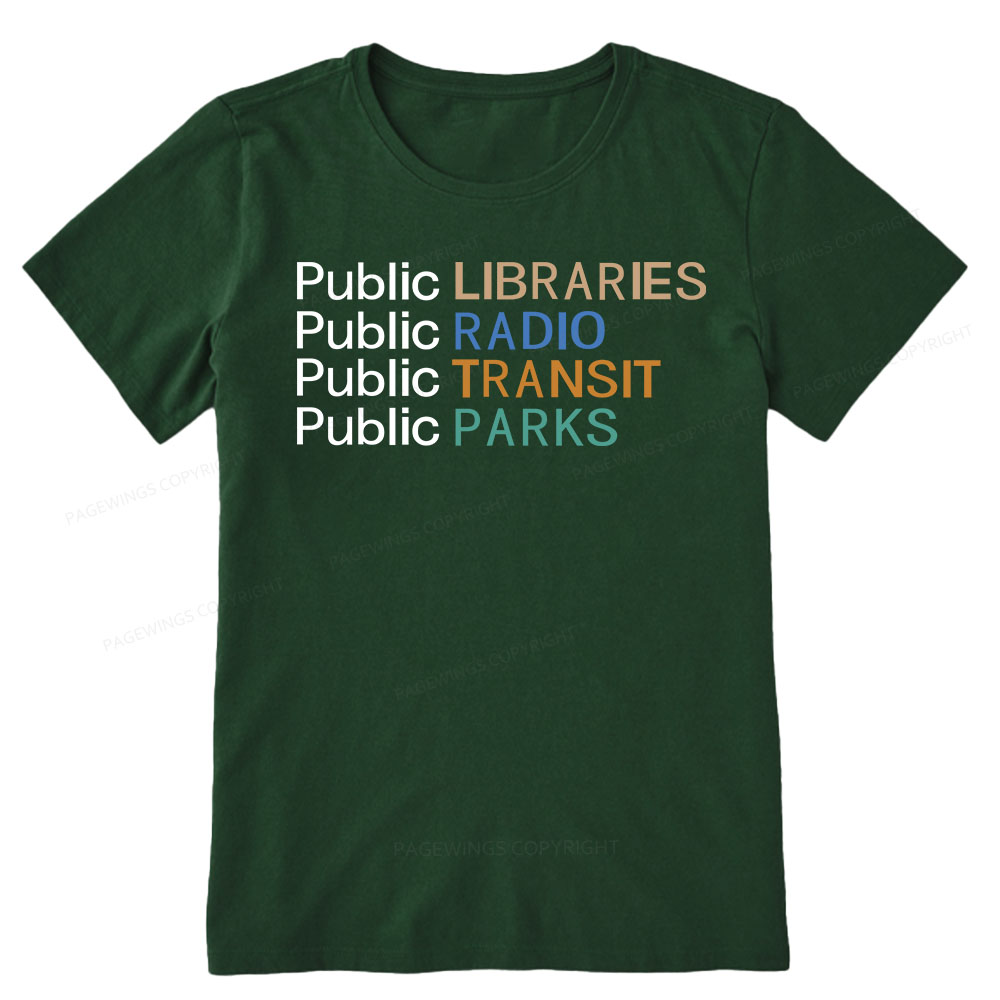 Pagewings Public Libraries Radio Transit Parks Unisex Classic T-shirt