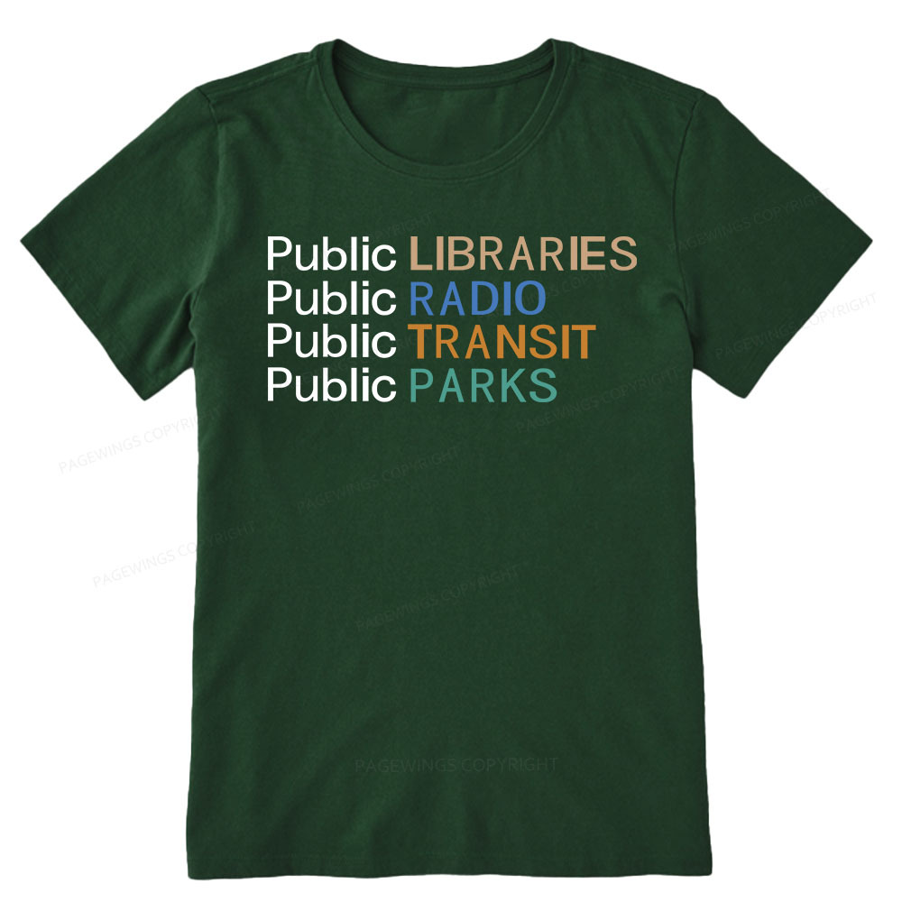 Pagewings Public Libraries Radio Transit Parks Unisex Classic T-shirt