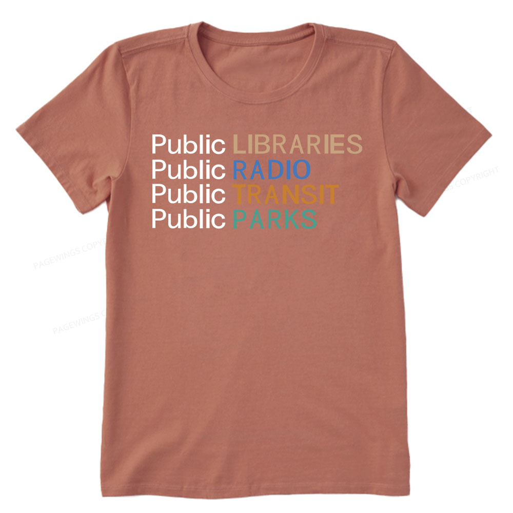 Pagewings Public Libraries Radio Transit Parks Unisex Classic T-shirt