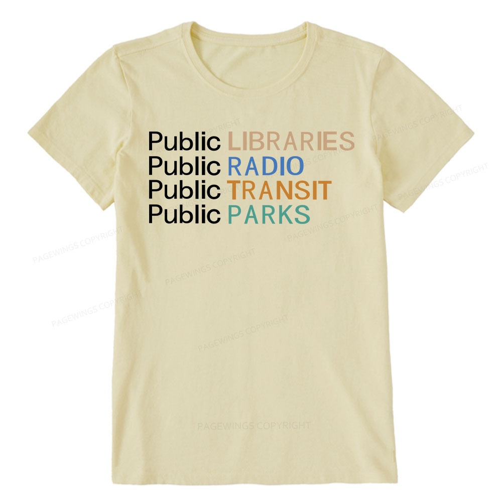 Pagewings Public Libraries Radio Transit Parks Unisex Classic T-shirt