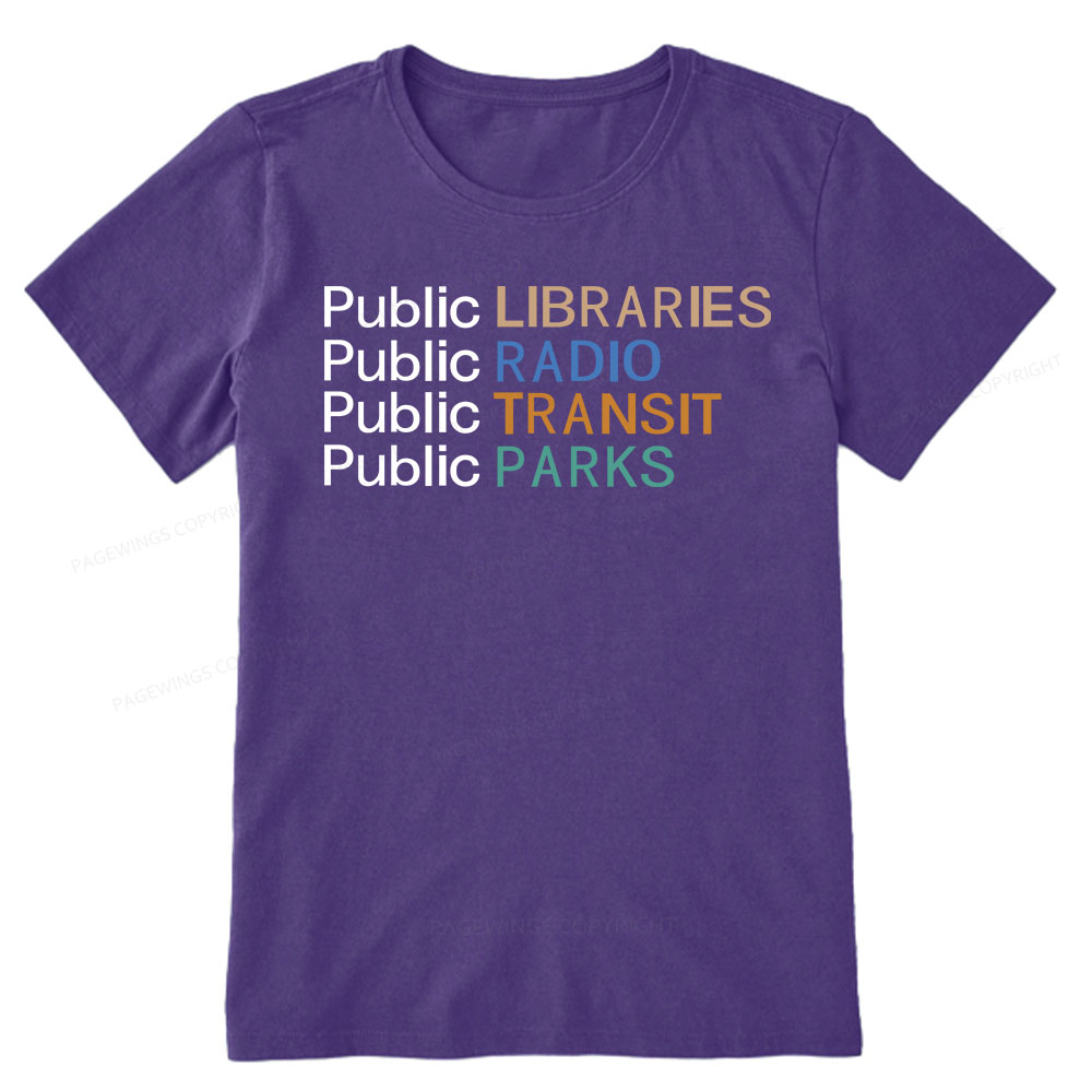 Pagewings Public Libraries Radio Transit Parks Unisex Classic T-shirt