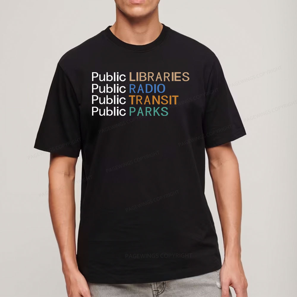 Pagewings Public Libraries Radio Transit Parks Unisex Classic T-shirt