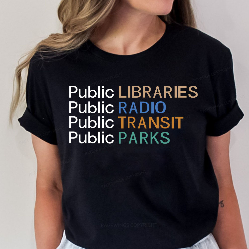 Pagewings Public Libraries Radio Transit Parks Unisex Classic T-shirt