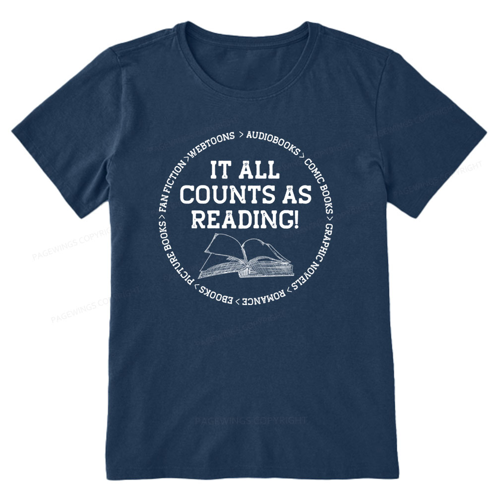 Pagewings It All Counts As Reading Unisex Classic T-shirt