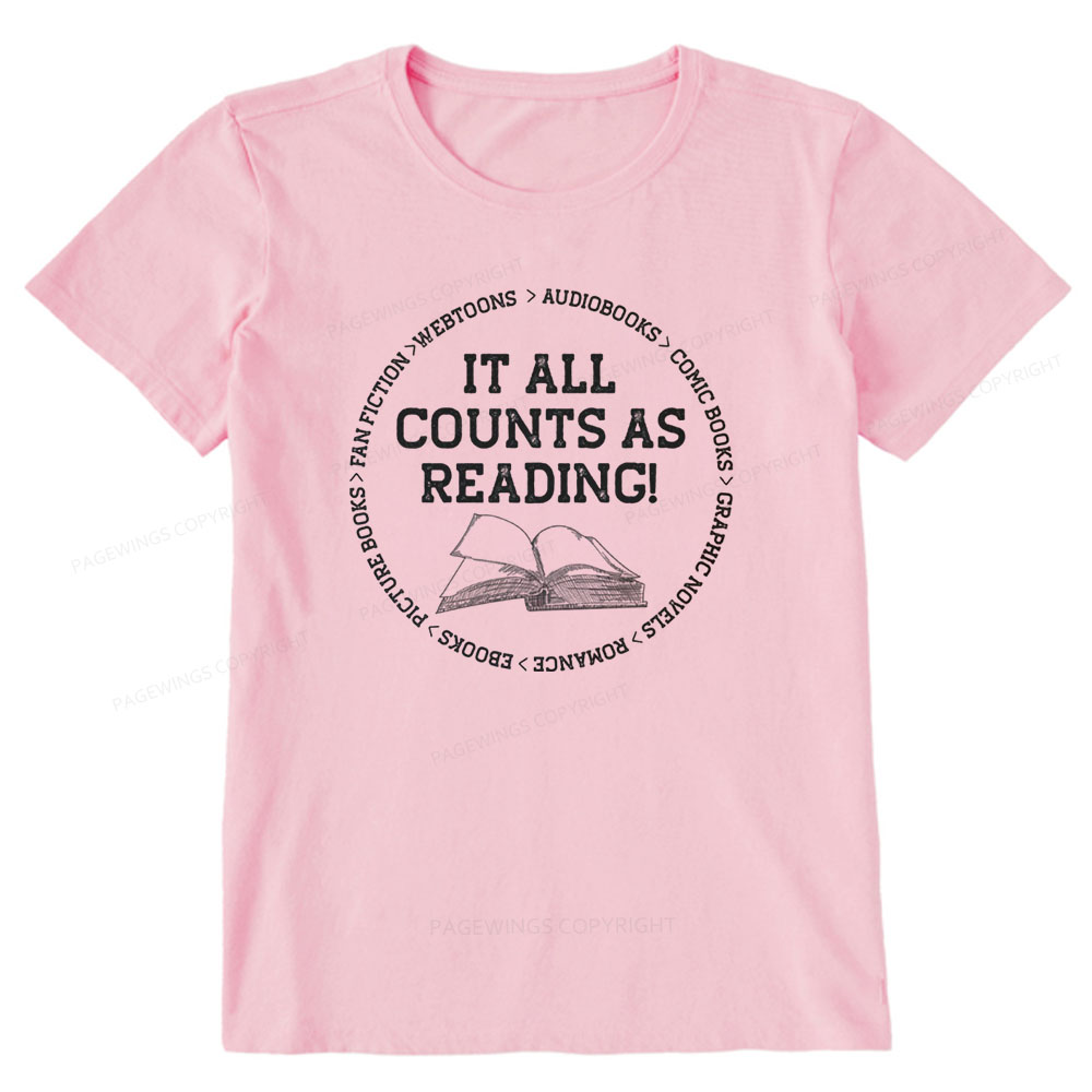 Pagewings It All Counts As Reading Unisex Classic T-shirt