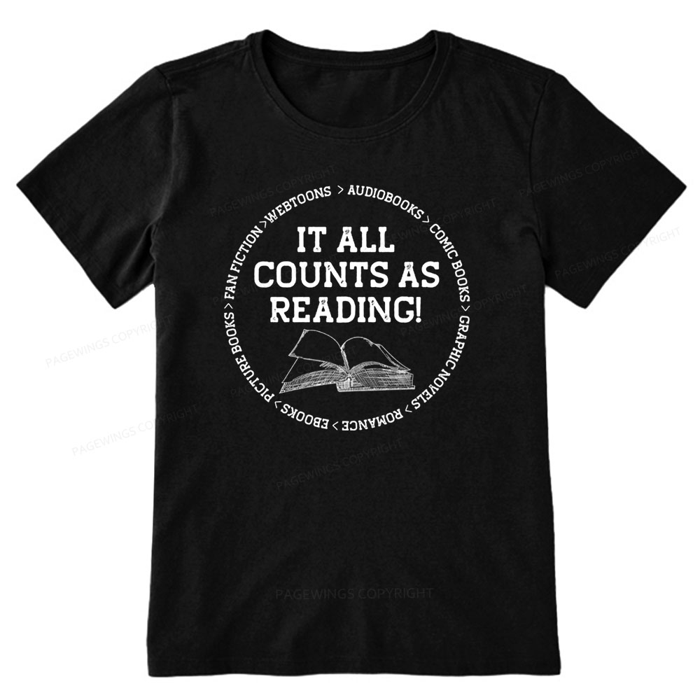 Pagewings It All Counts As Reading Unisex Classic T-shirt