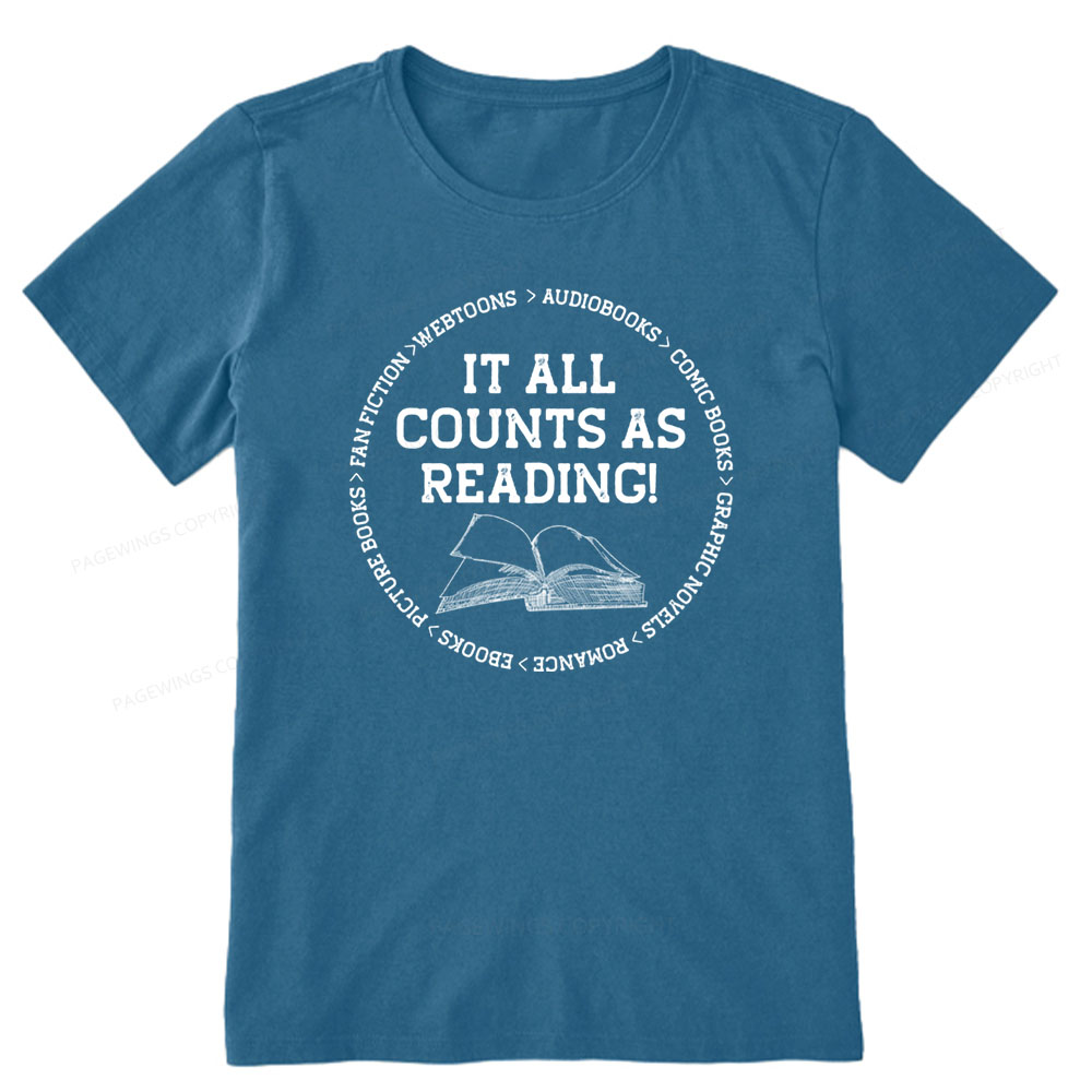Pagewings It All Counts As Reading Unisex Classic T-shirt