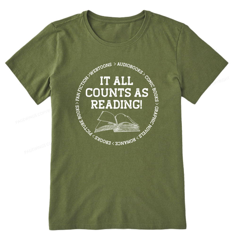 Pagewings It All Counts As Reading Unisex Classic T-shirt