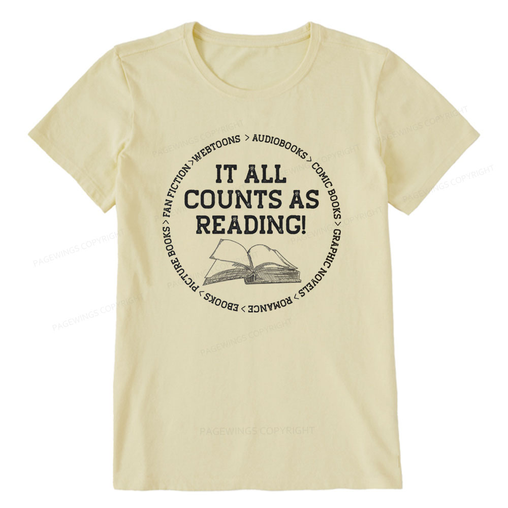 Pagewings It All Counts As Reading Unisex Classic T-shirt