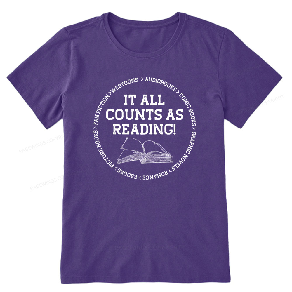 Pagewings It All Counts As Reading Unisex Classic T-shirt