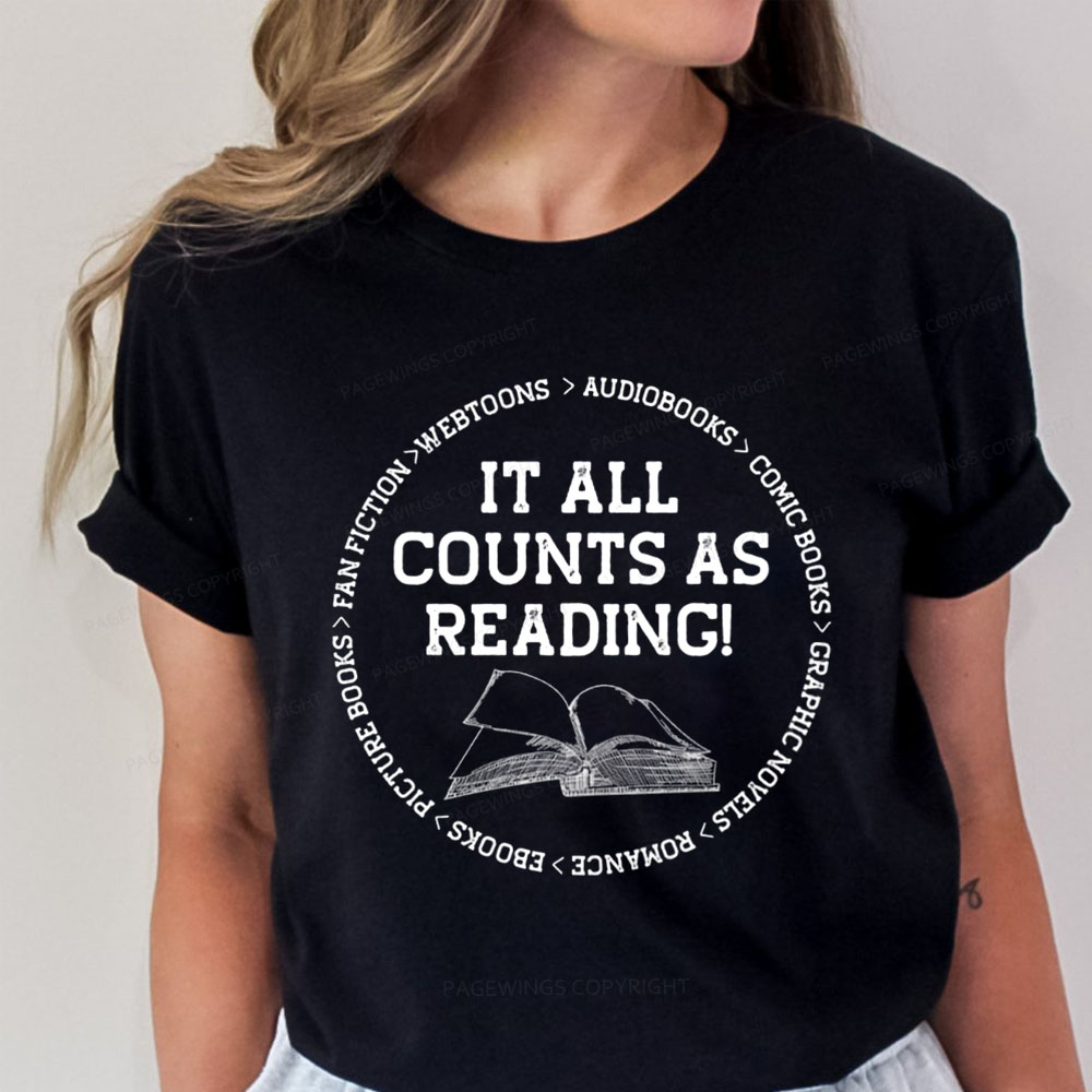 Pagewings It All Counts As Reading Unisex Classic T-shirt