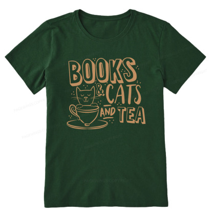 Pagewings Books And Cats And Tea On Men's Premium Unisex Classic T-shirt