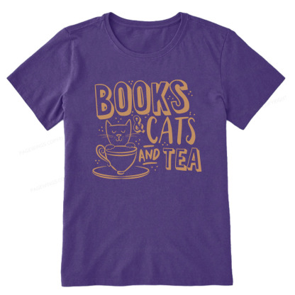 Pagewings Books And Cats And Tea On Men's Premium Unisex Classic T-shirt