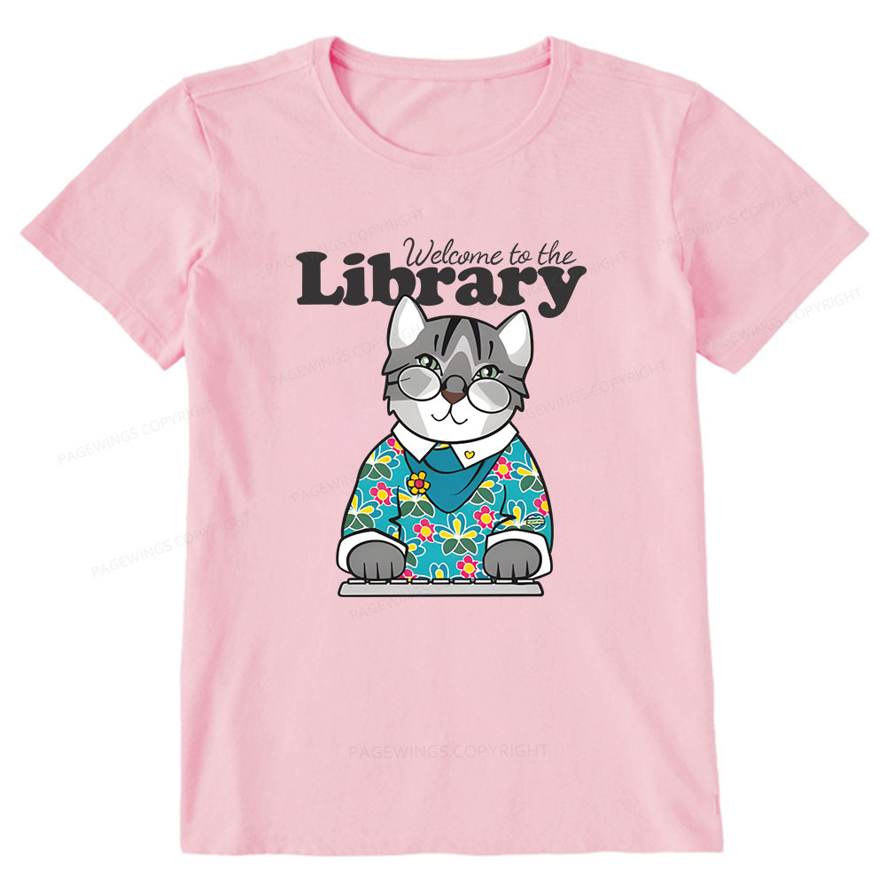 Pagewings Welcome to the Library Cat Unisex Classic T-shirt