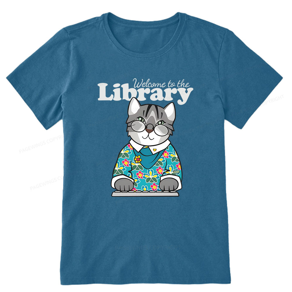 Pagewings Welcome to the Library Cat Unisex Classic T-shirt