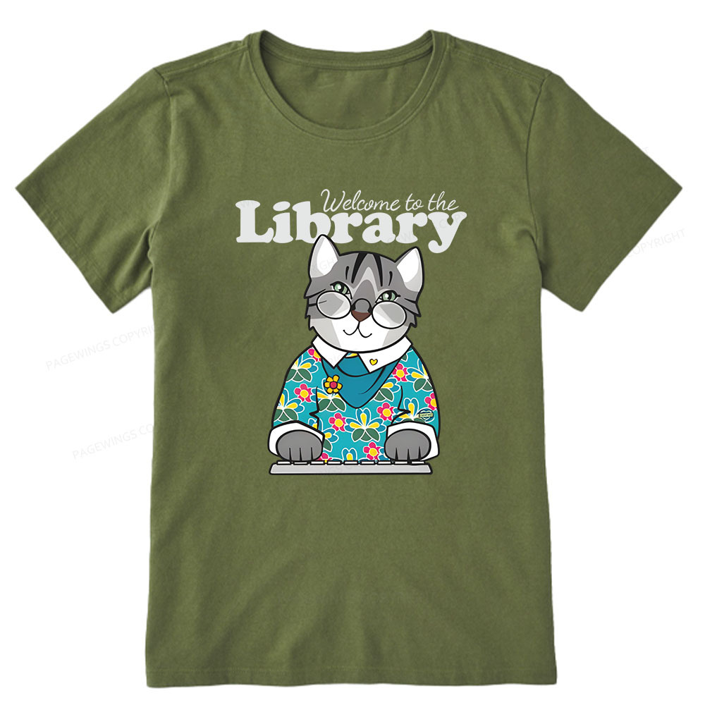 Pagewings Welcome to the Library Cat Unisex Classic T-shirt