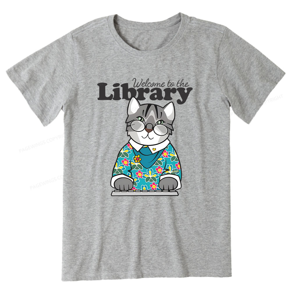 Pagewings Welcome to the Library Cat Unisex Classic T-shirt