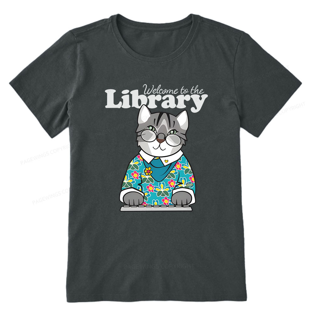 Pagewings Welcome to the Library Cat Unisex Classic T-shirt