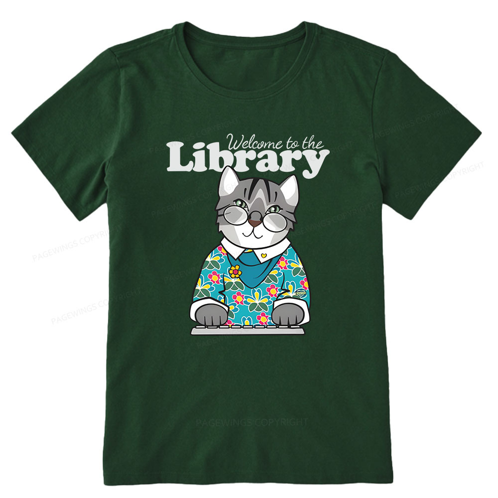 Pagewings Welcome to the Library Cat Unisex Classic T-shirt