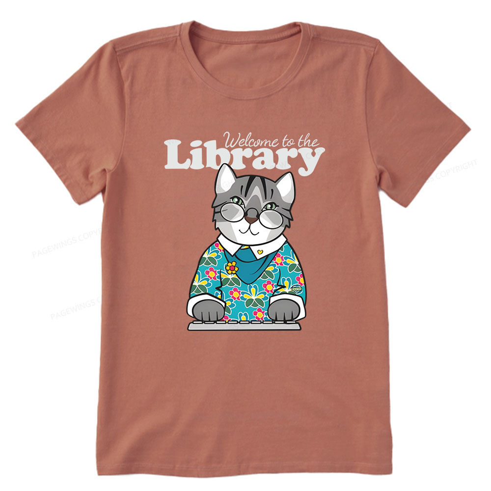 Pagewings Welcome to the Library Cat Unisex Classic T-shirt