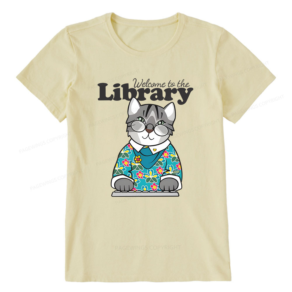 Pagewings Welcome to the Library Cat Unisex Classic T-shirt