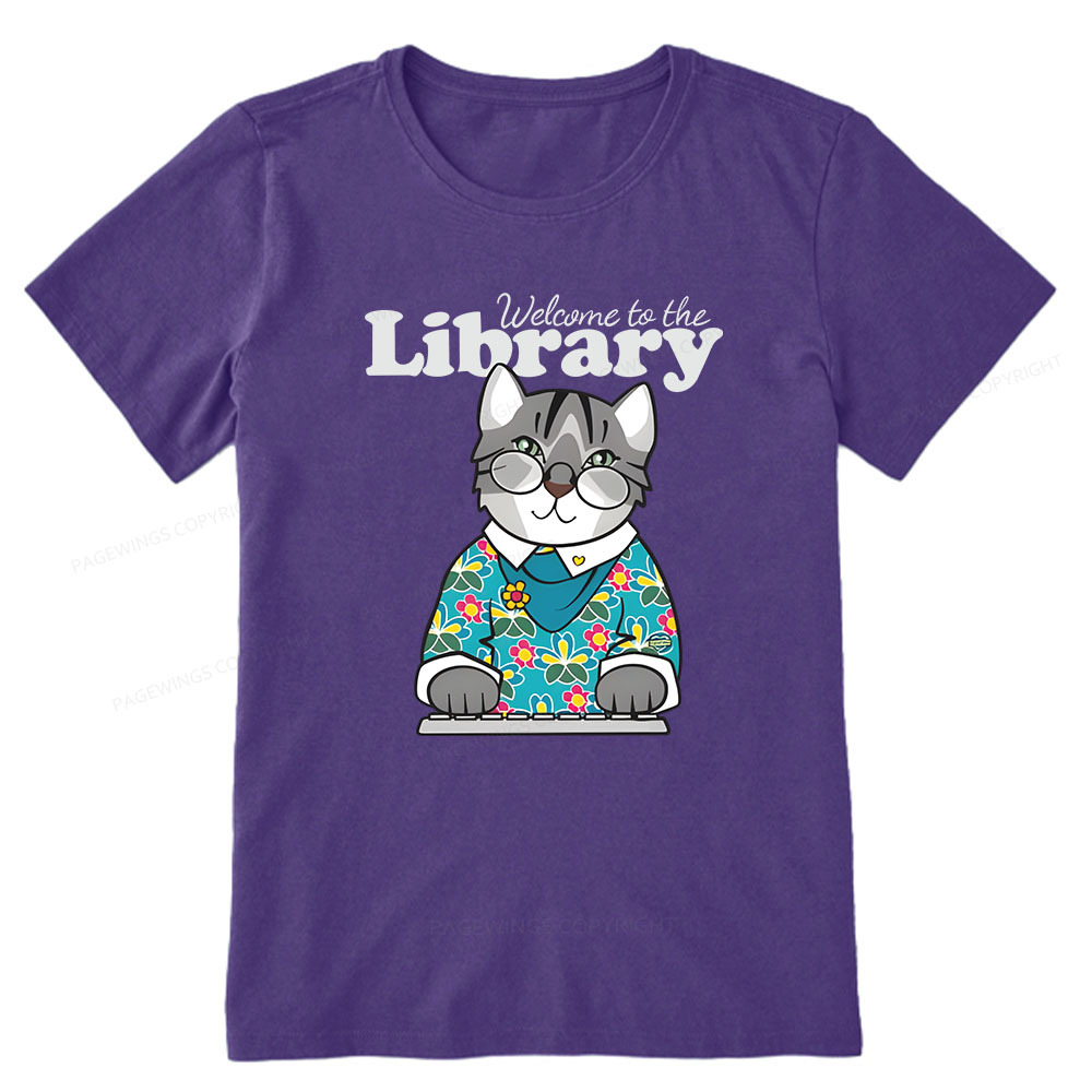 Pagewings Welcome to the Library Cat Unisex Classic T-shirt