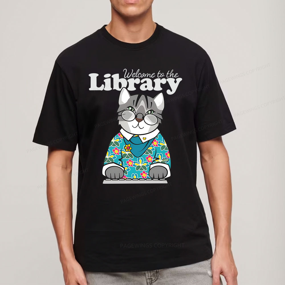 Pagewings Welcome to the Library Cat Unisex Classic T-shirt