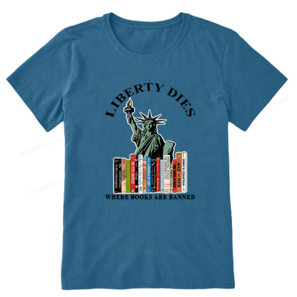 Pagewings Liberty Dies Where Books Are Banned Unisex Classic T-shirt