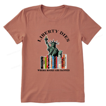 Pagewings Liberty Dies Where Books Are Banned Unisex Classic T-shirt