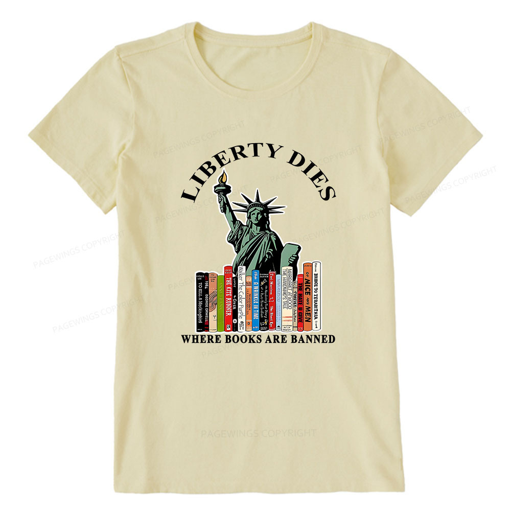 Pagewings Liberty Dies Where Books Are Banned Unisex Classic T-shirt