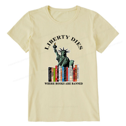 Pagewings Liberty Dies Where Books Are Banned Unisex Classic T-shirt