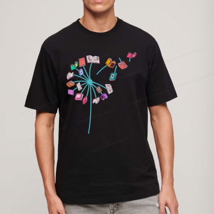 Pagewings Book lover Book flower Reading Fans Unisex Classic T-shirt