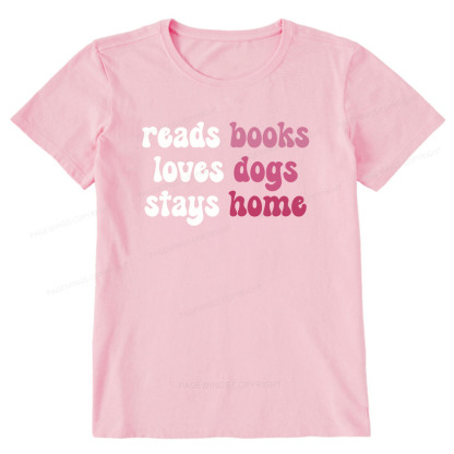 Pagewings Read Books & Lovs Dogs & Stay Home Unisex Classic T-shirt