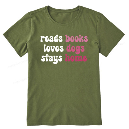 Pagewings Read Books & Lovs Dogs & Stay Home Unisex Classic T-shirt