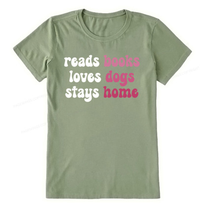Pagewings Read Books & Lovs Dogs & Stay Home Unisex Classic T-shirt