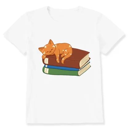 Pagewings Orange Book Cat Unisex Classic T-shirt