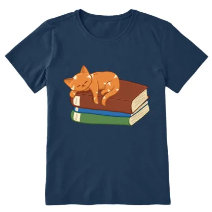 Pagewings Orange Book Cat Unisex Classic T-shirt