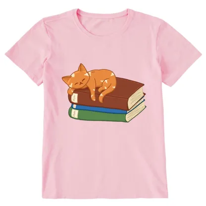 Pagewings Orange Book Cat Unisex Classic T-shirt